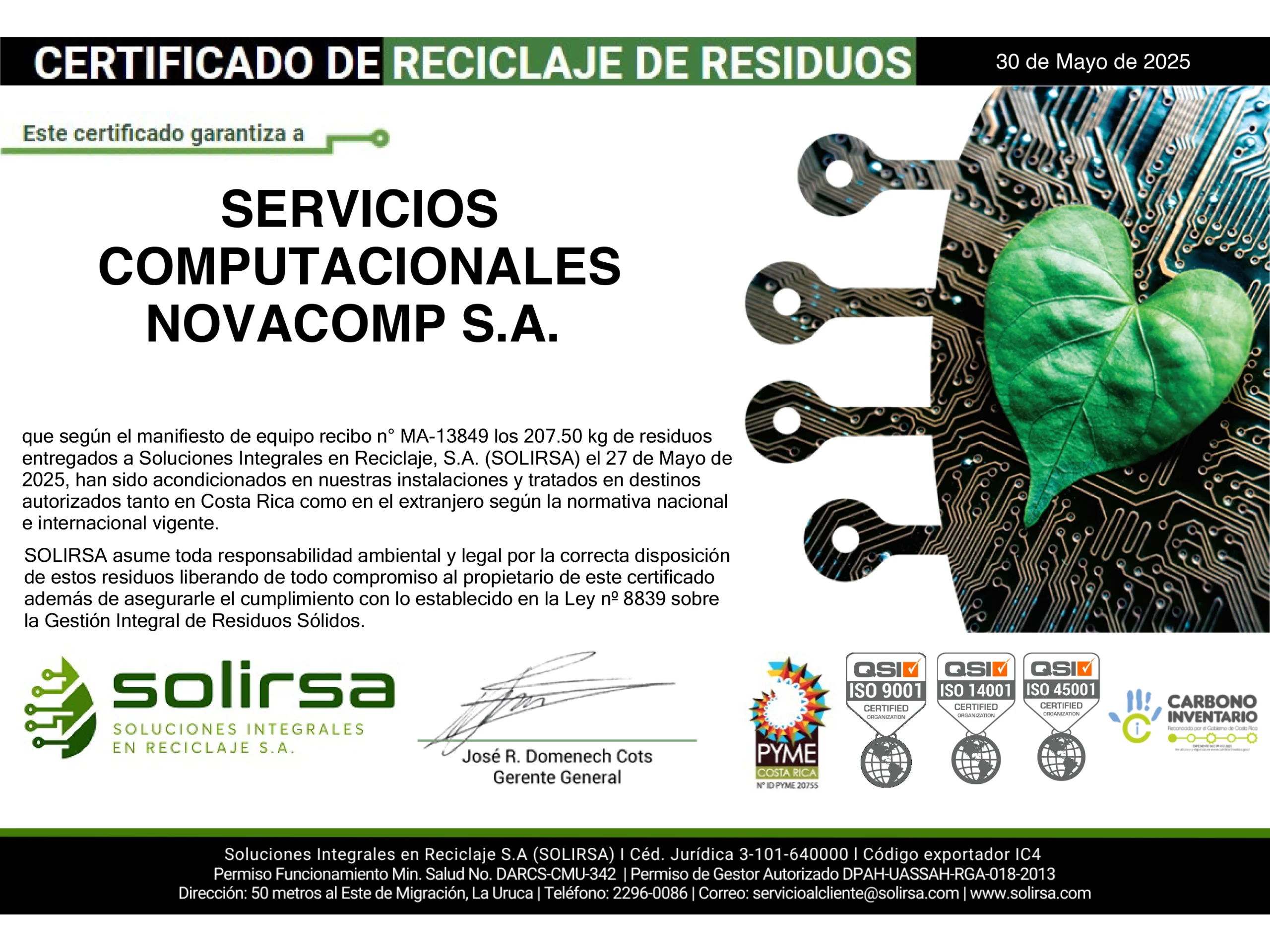 Convenio oficial DONATAPA - Red Costarricense de Turismo Accesible - Novacomp